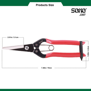 Sécateur de jardinage professionnel SONO J307, ciseaux à fleurs en carbone, chromé, droitier, haute qualité, durable et tranchant - Product Image 4