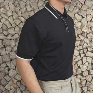 เสื้อเชิ้ตผู้ชายทรงเข้ารูป ระบายอากาศได้ดี คุณภาพสูง ผ้าถักทนทาน 100% คอตตอน ป้องกันรอยยับ พิมพ์ลายลำลอง แขนสั้น สีดำ - Product Image 5
