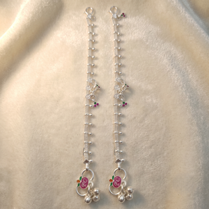 Chaîne de cheville en argent DIVYORO avec corde texturée et breloque émaillée - Product Image 3