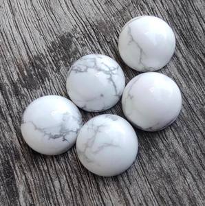 Cabochons en howlite, pierres précieuses rondes à dos plat, pierre polie de haute qualité pour la fabrication de bijoux, vente en gros, 5 pièces - Product Image 2