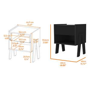 Black Wengue 1-Drawer 1-Shelf <b>Nightstand</b> - Product Image 6