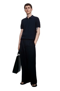 เสื้อยืดคอปกทึบสำหรับผู้ชายผ้าคอตตอนเนื้อบางระบายอากาศได้ดีมี Knit100 % - Product Image 4