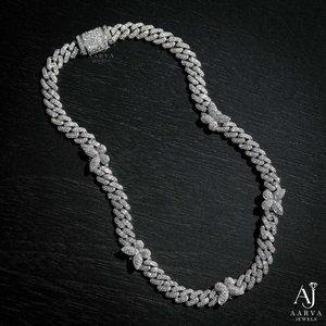 Collier chaîne maille cubaine 16 mm en argent sterling plaqué or blanc, entièrement serti de moissanite, unisexe, bijou de fête hip-hop, cadeau - Product Image 3