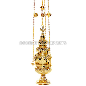 กระถางทองเหลืองที่สวยงามพร้อมโซ่4เส้นและระฆัง12อัน - Product Image 2