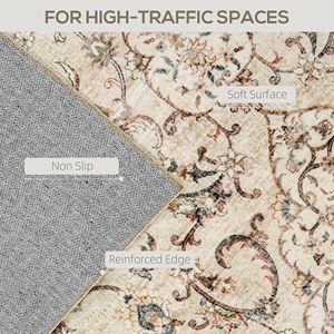 Tappeto Classico Floreale 8x10 Antiscivolo Lavabile in Lavatrice per Soggiorno e Camera da Letto, Set Marrone Misto - Product Image 4