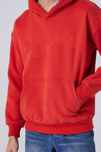 Sweat à capuche streetwear ample en coton tricoté de haute qualité pour homme, avec épaules tombantes et manches chauve-souris sur le devant - Product Image 5