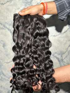 Extensions de cheveux bouclés naturels d'Inde du Sud en gros, donneur unique, extrémités épaisses et complètes, cuticules alignées, cheveux non traités, lots de cheveux - Product Image 4