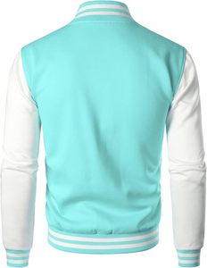 <b>Mens</b> Fashion Canvas Winter Varsity <b>Jacket</b> Casual Slim Fit <b>Letter</b> Pattern Plain - Product Image 2