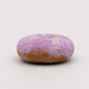 Educational Felt <b>Wool</b> Donut Purple Polka Dot Handcrafted Toy for Children's Interactive Play - Product Image 6