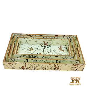 Plateaux élégants d'art Mina de l'Inde Pièces en bois et MDF de qualité d'exportation pour les restaurants de luxe, les hôtels et les services de restauration - Product Image 4