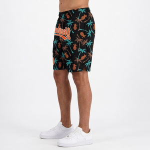 Shorts de basketball personnalisés Yourteams pour l'été, imprimé ananas sublimé, taille élastique, séchage rapide, tissu en maille, coupe classique, vêtements de sport - Product Image 4