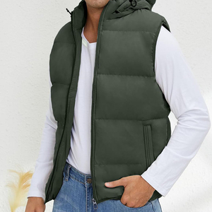 Men Winter Outdoor Puffer Vest Sleeveless Jacket Quilted Warm Body <b>Warmer</b> Lightweight Casual OEM Custom Supplier - Product Image 3