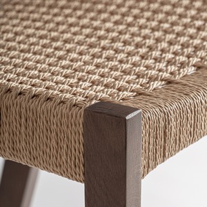 Tabouret de bar en teck de qualité supérieure avec siège en tissu doux et dossier incurvé, chaise moderne de luxe pour café, restaurant et hôtel - Product Image 6