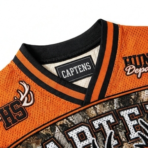 Oversized Mesh <b>Tshirt</b> Boxy Cropped American Football Sublimation Jersey Custom Cropped Retro Camouflage Soccer Jersey Streetwear - Product Image 4