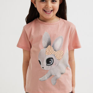 Camisetas de algodón y spandex para niñas pequeñas, ropa infantil, camiseta para bebés, color sólido, lisa, con logo personalizado. - Product Image 2