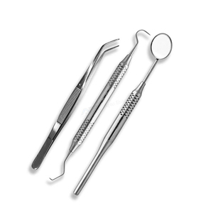 Kit d'examen dentaire 3 pièces en acier inoxydable, manuel, certifié CE, classe I, matériau de haute qualité, miroir, sonde et pince à prélèvement Power Grip - Product Image 5