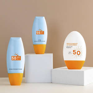 Flacon vide en PE de 40g/60g, pour fond de teint, crème solaire, crème isolante pour les mains de forme ovale, couleur et logo personnalisables - Product Image 1
