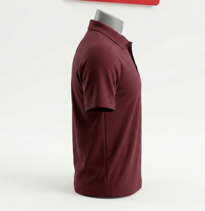 Men's Meroon for <b>Shirt</b> Short Sleeve Turn-down <b>Collar</b> Regular Fit Custom Material Solid Color Breathable Quick Dry All Season - Product Image 3