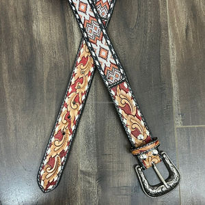 New Arrival Fashionable Luxury Hand <b>Tooled</b> Beaded Belt Men & women Office Wear Genuine Cow <b>Leather</b> Belt in Low Price OEM Service - Product Image 5