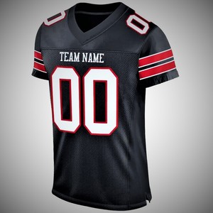 Maillot de football personnalisé en mesh avec nom et numéro d'équipe, col en V, uniforme sportif - Product Image 2