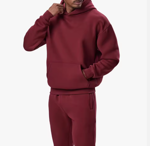 ชุดเสื้อฮู้ดดี้โอเวอร์ไซส์สีพื้นสำหรับผู้ชาย เสื้อสเวตเชิ้ตและกางเกงจ็อกเกอร์ลำลอง 2 ชิ้น ชุดกีฬาพรีเมียม - Product Image 2