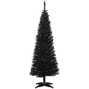Albero di Natale Sottile a Forma di Matita con 294 Punte Realistiche, Albero Artificiale con Supporto in Plastica Nero - Product Image 1