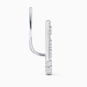 IGI Certified Lab Grown Diamond Dewdrop Climber <b>Earrings</b> 14K White Gold Luxury <b>Ear</b> Climber <b>Cuff</b> <b>Earrings</b> Anniversary Wedding - Product Image 1