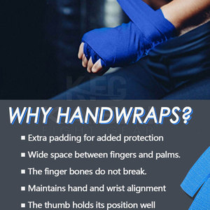 Comfortable Flexible Long Neoprene & Cotton Hand <b>Wrap</b> for Boxing MMA Training and Daily Wrist Support and Stability - Product Image 6