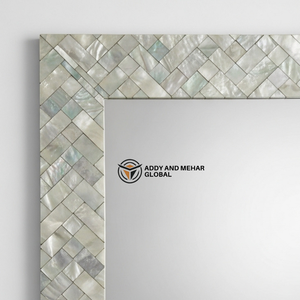 Espejo de Pared con Incrustaciones de Madreperla Hecho a Mano, Espejo Decorativo de Lujo con Mosaico de Conchas para el Hogar y Hoteles - Product Image 3
