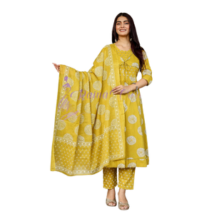 Conjunto de Kurta de Algodón para Mujer, Suministro al por Mayor, Ropa Tradicional al Mejor Precio al por Mayor - Product Image 1