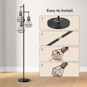 Lámpara de Pie LED Moderna con Altura Ajustable y Atenuación Remota para Iluminación de Sala de Estar, Dormitorio u Oficina - Product Image 5