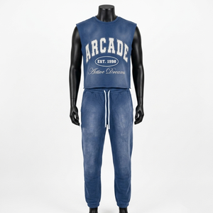 Camiseta sin mangas de algodón de 280 g/m² para hombre, blanca, con estampado en relieve, logotipo personalizado, ropa urbana, camiseta sin mangas y pantalones para hombre - Product Image 5