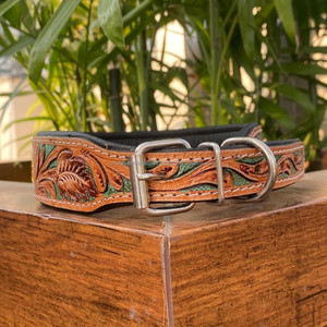 2024 nouveau personnalisé en gros de luxe usiné à la main en cuir véritable confortable collier de chien de compagnie multi-usages rembourré collier de chien - Product Image 4