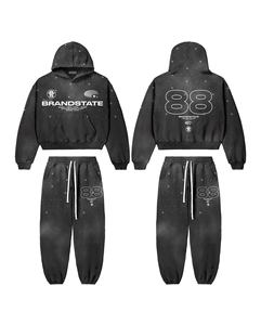 Conjuntos deportivos de alta calidad con estampado personalizado para hombre, pantalones de chándal de algodón, sudaderas casuales y pantalones de chándal para correr. - Product Image 4
