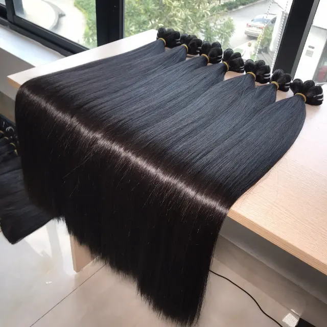 Wholesale Price Long Bone Straight Weft Hair Bundles 30 32 34 36 38 40 inches Natural Color 100% Virgin Cuticle Aligned Hair