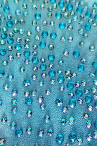Justaucorps élastique sans manches pour filles, bleu dégradé, en spandex, avec strass, pour l'entraînement de danse, marque CONX, faible MOQ personnalisé - Product Image 3