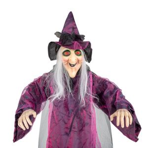 Decorazione di Halloween da 71 Pollici a Grandezza Naturale: Strega Parlante per un'Atmosfera Festiva Quotidiana - Product Image 3