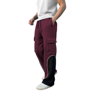 Pantalon cargo décontracté personnalisé avec logo, coupe droite, ample, de haute qualité, évasé, pour hommes, pantalon de sport pour hommes - Product Image 2