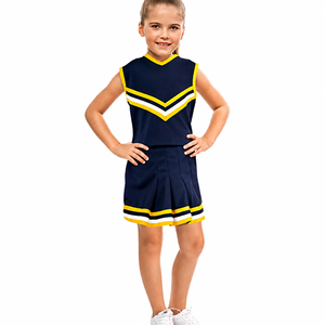 Uniformes de danse de cheerleading pour filles, imprimés par transfert thermique, avec crop top et short longs, service OEM en gros - Product Image 1