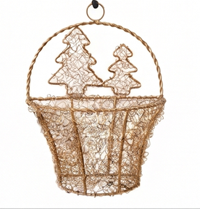 Cesta Colgante de Malla Metálica Premium para Montar en la Pared con Diseño de Árbol de Navidad para Decoración del Hogar y Almacenamiento - Product Image 1