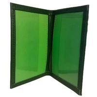Porte-passeport AKA Étui de voyage vert et rose en cuir premium avec lettres grecques, organisateur de voyage, style portefeuille fin