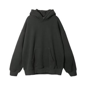 Sweat-shirt à capuche en coton épais pour homme, pull uni d'hiver, broderie de logo personnalisée, impression en relief, vêtements dorés - Product Image 3