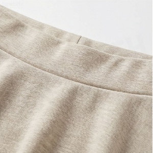 Jupe courte trapèze pour femme, couleur unie, taille élastique, style décontracté, en coton tissé doux, toutes saisons - Product Image 5