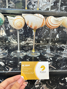 Copa de Cóctel de Concha Marina Personalizada 99 Gold Data, Hecha a Mano, Estilo Costero, Capacidad de 20-100 ml, para Bodas, Bares de Playa, Amantes del Océano - Product Image 2