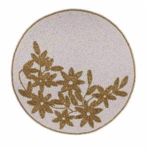 Mantel individual moderno hecho a mano con bordado y cuentas, con detalles decorativos refinados para una presentación elegante de la mesa de comedor. - Product Image 1