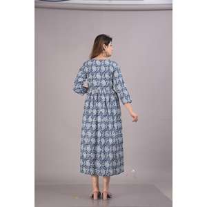 AARTI FASHION ชุดสูทลำลองสำหรับทุกวัน เอวสม็อคระบายอากาศได้ดี สไตล์เรียบง่าย ทรงเอไลน์ ผ้าทอ - Product Image 3