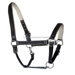 Triple couture blanc cuir rembourré cheval licou robuste double épais anglais cuir cheval course licou matériel en laiton - Product Image 4