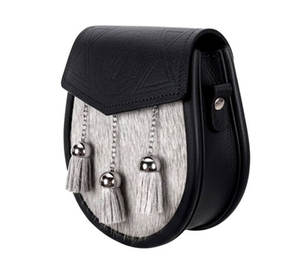 Accessoire de tenue écossaise pour homme, écologique, en acier inoxydable et cuir, Sporran des Highlands - Product Image 2