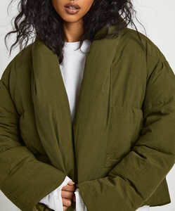 Wholesale <b>Women's</b> <b>Puffer</b> <b>Jacket</b> 100% Polyester Cotton <b>Lightweight</b> Waterproof Windproof Embroidery Logo solid Bomber <b>jacket</b> - Product Image 6