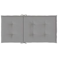 Coussins de chaise de jardin gris à dossier bas, 4 pièces, 39.4x19.7x1.2, pour l'extérieur, en tissu Oxford